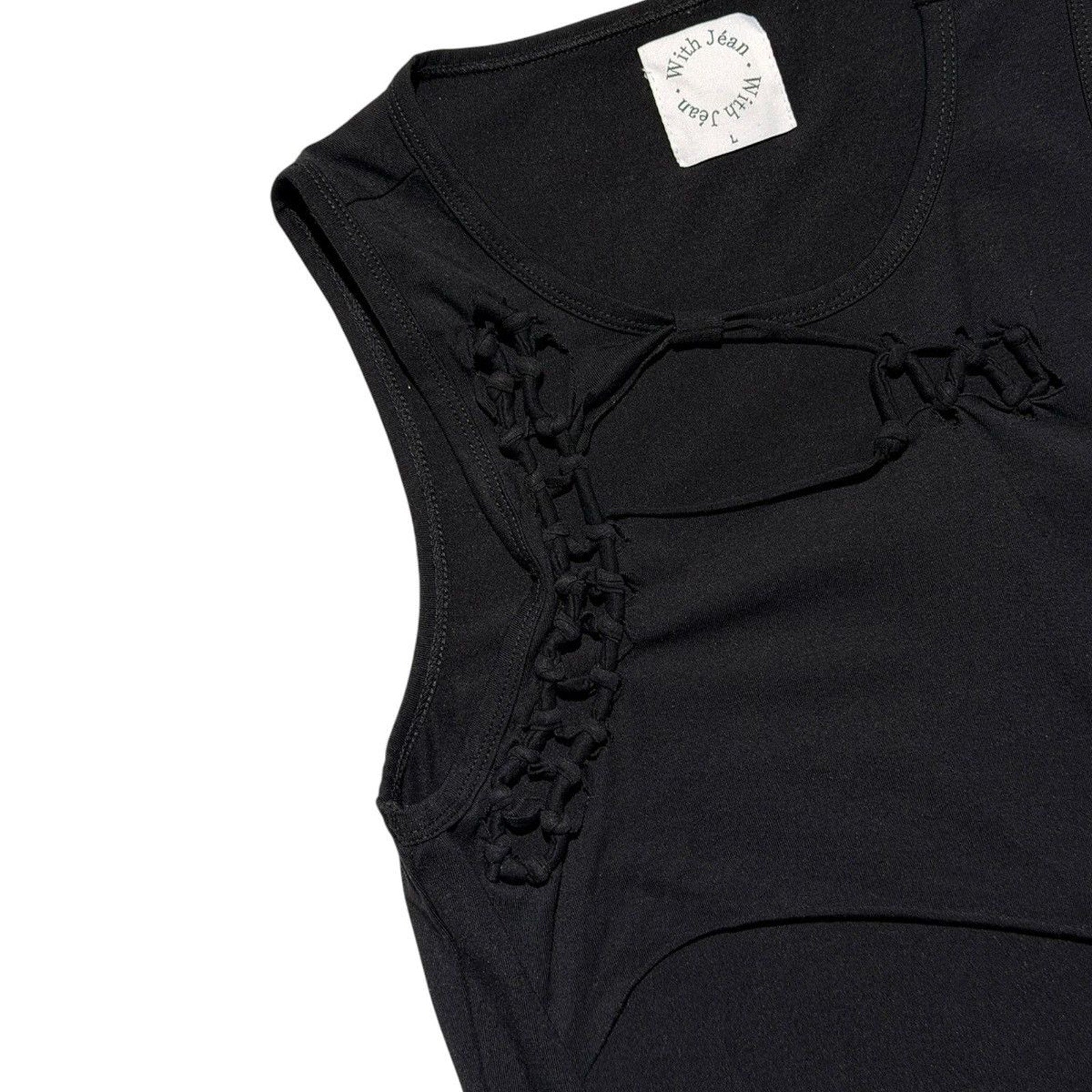 With jean blaise cutout dress