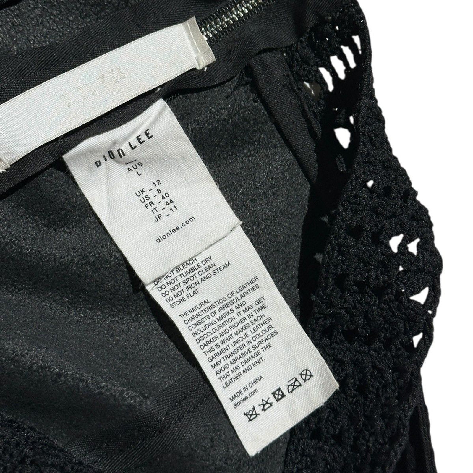 Leather crochet cut out pant