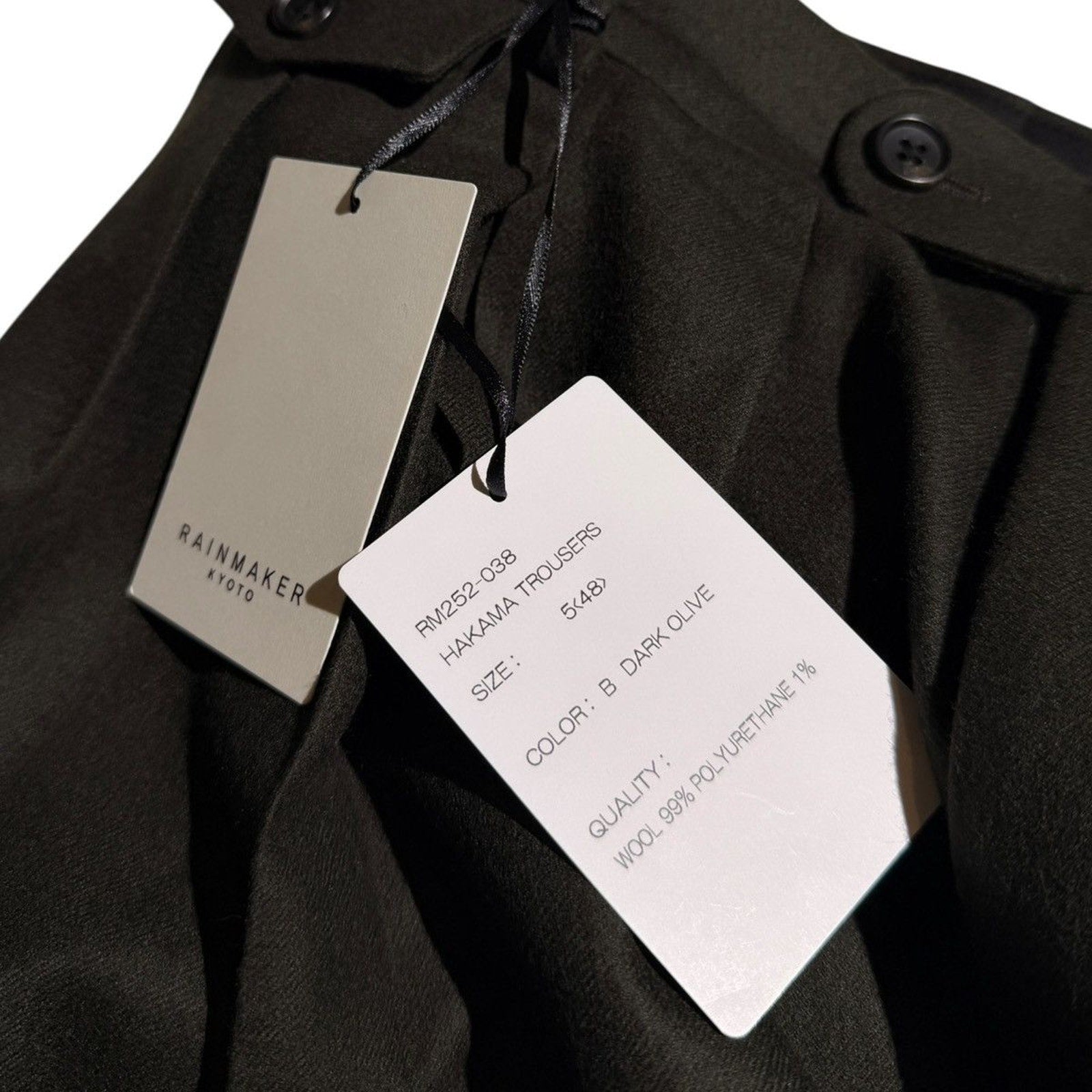 Pleated wide leg hakama trouser