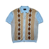 Zip front argyle polo