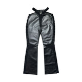 Leather crochet cut out pant