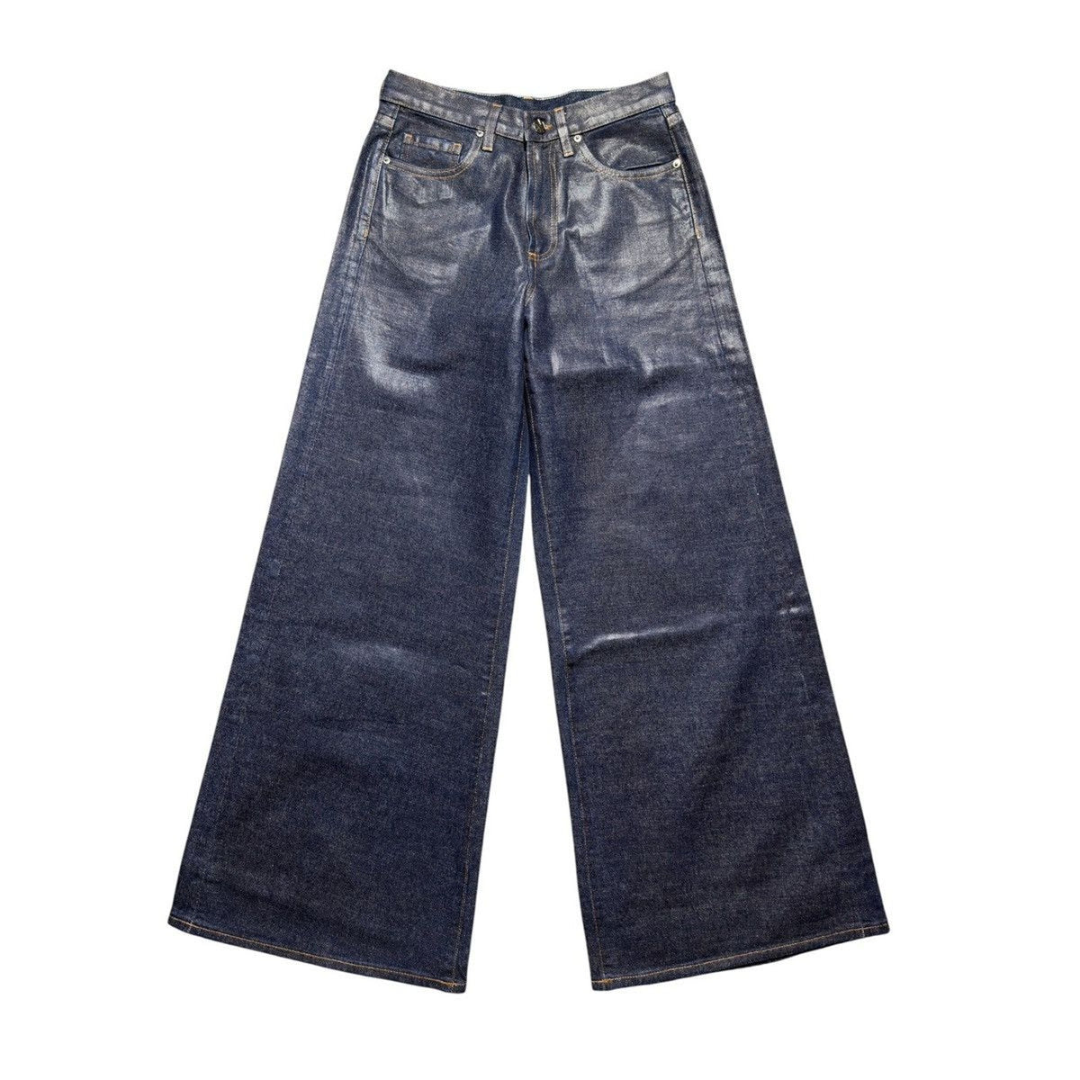 Waxed coated baggy pant