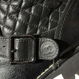 Quilted leather biker boots