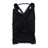 Plunge neck back lace cut out top