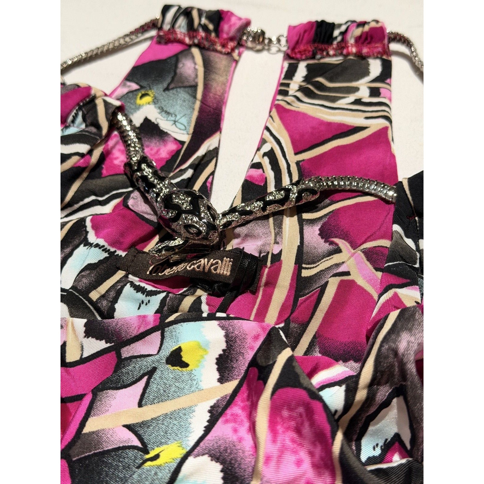 Snake necklace runched dress