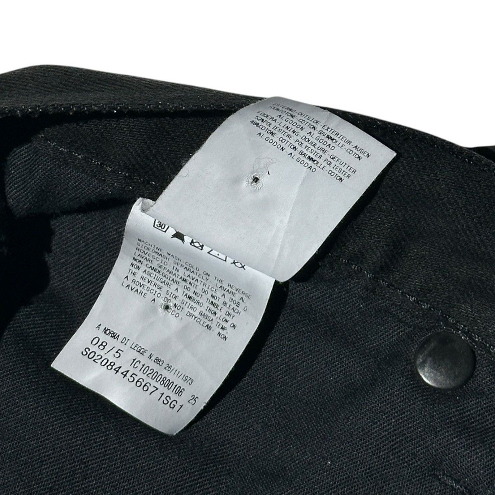 Waxed coated denim pants