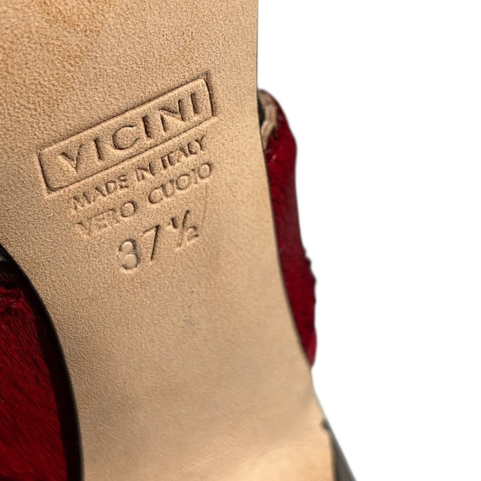 Ponyhair fur crystal heel