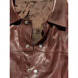 Macassar snap button Leather Jacket