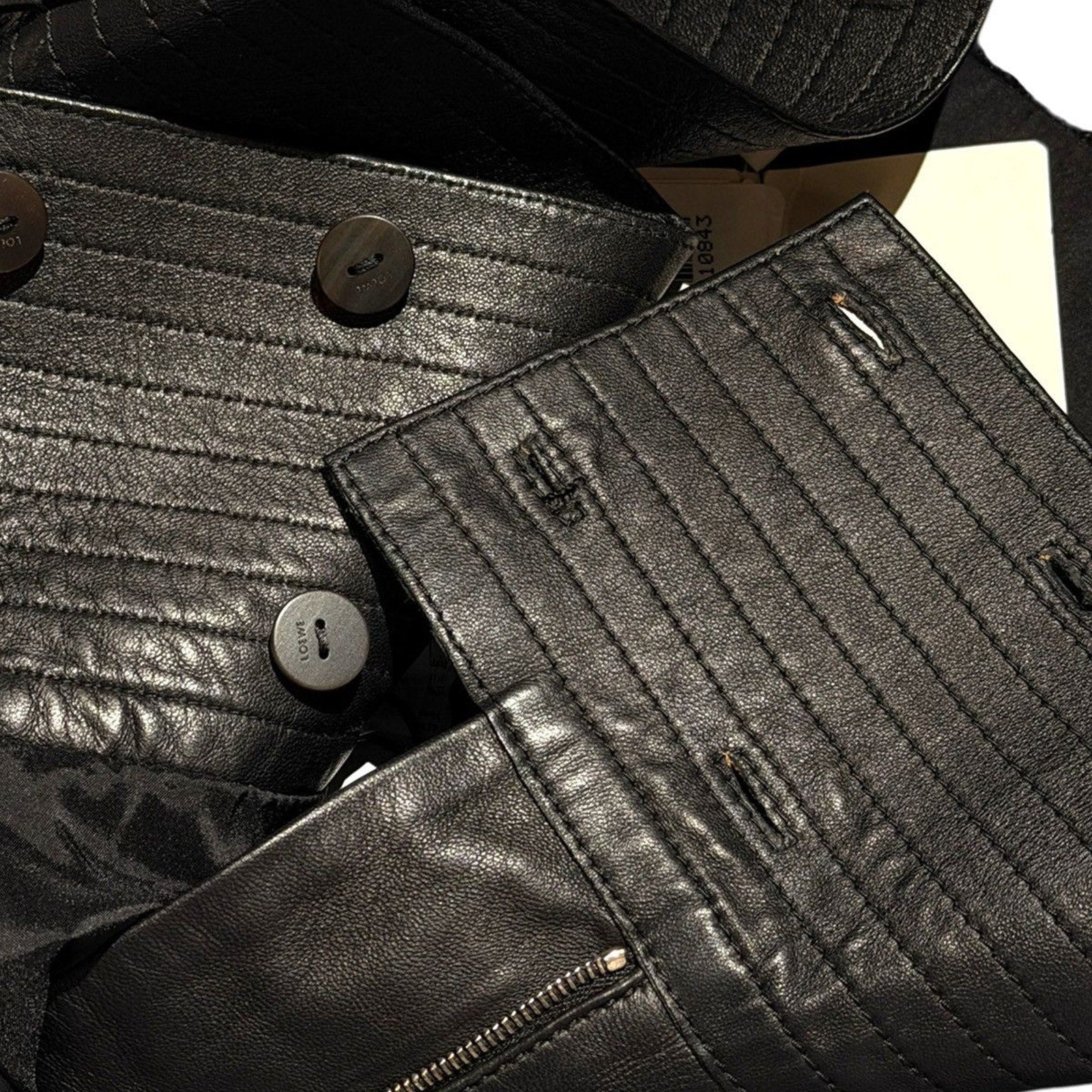 Belted leather trouser