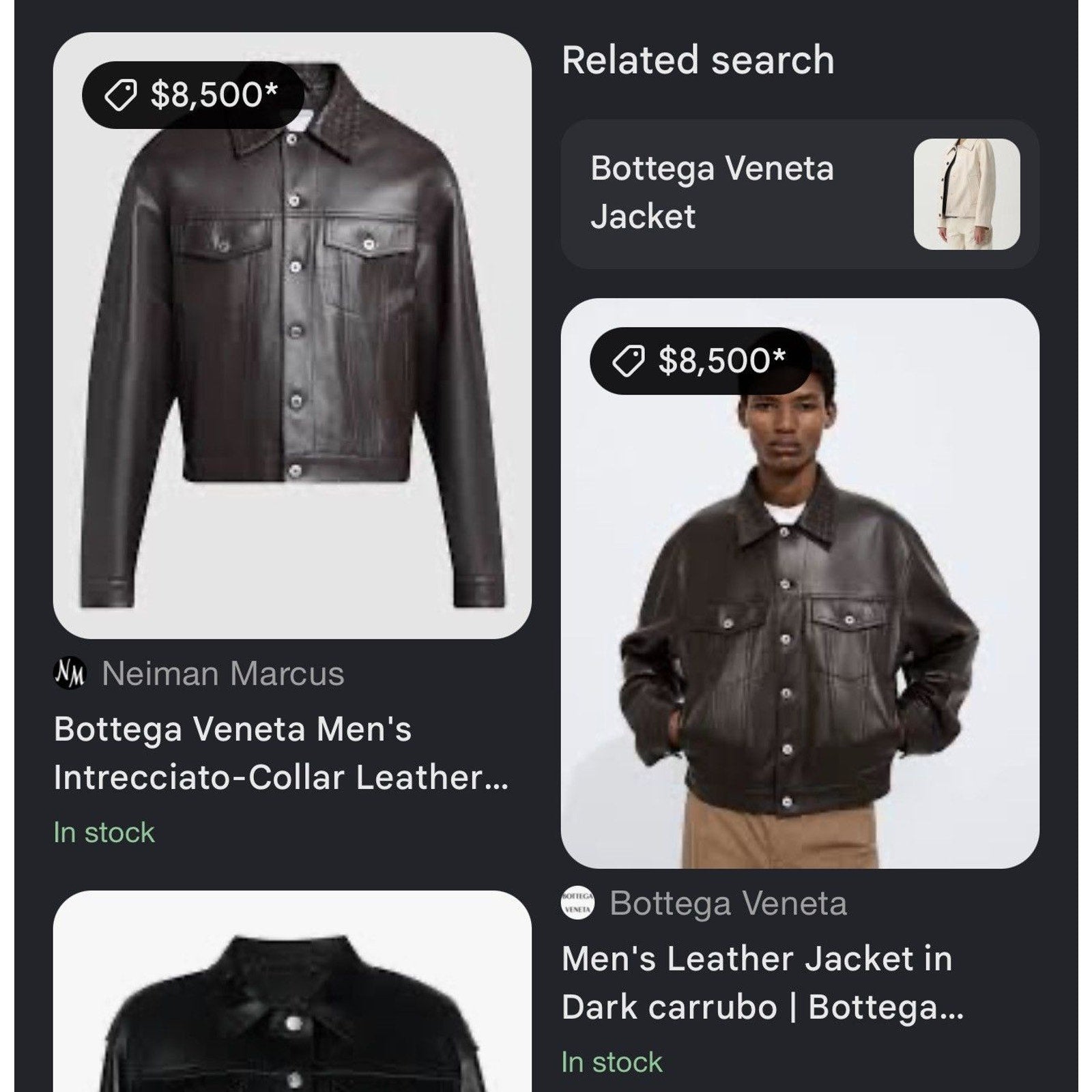 Intrecciato collar leather jacket