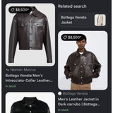 Intrecciato collar leather jacket