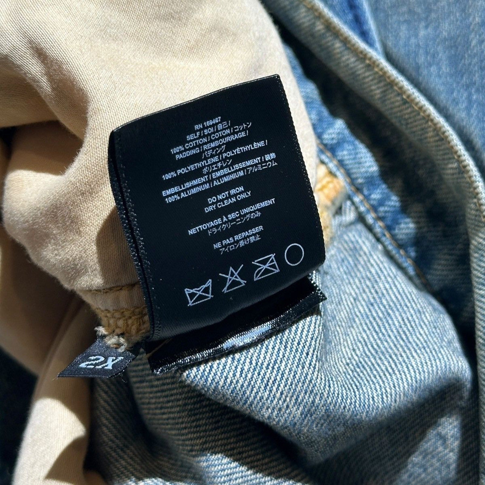 Padded moto trucker denim jacket