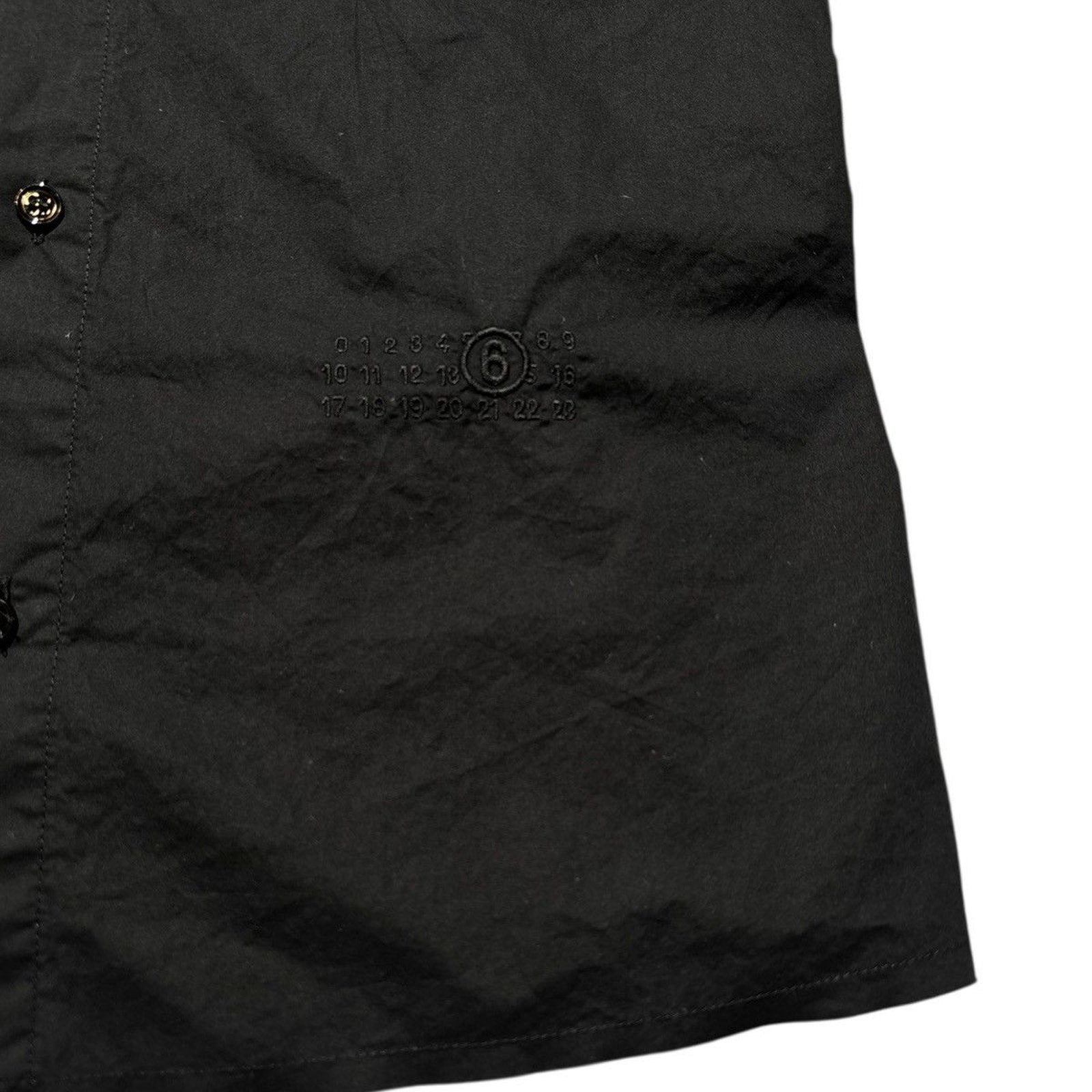 Cut off embroidered button down shirt