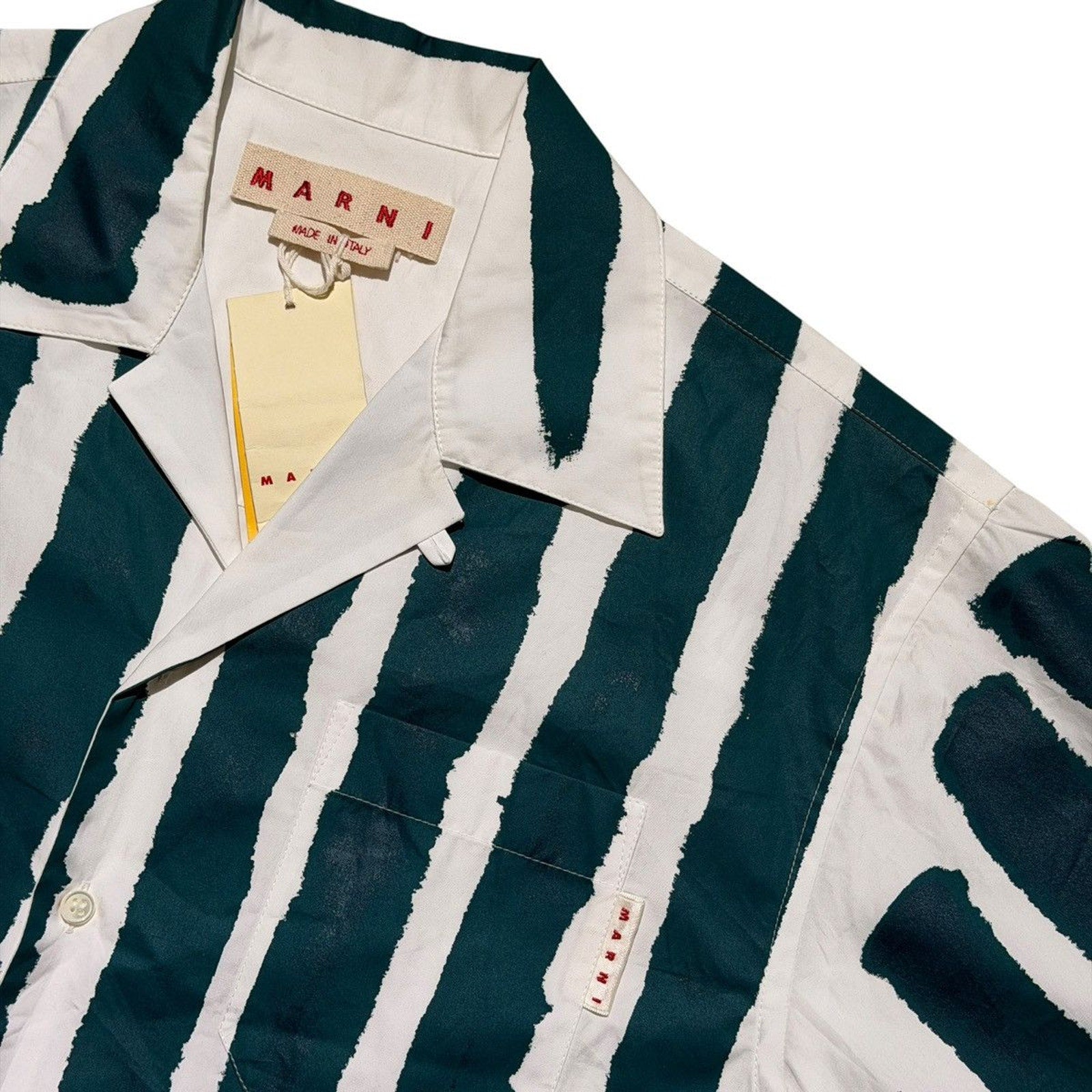 SS22 watercolor striped button down