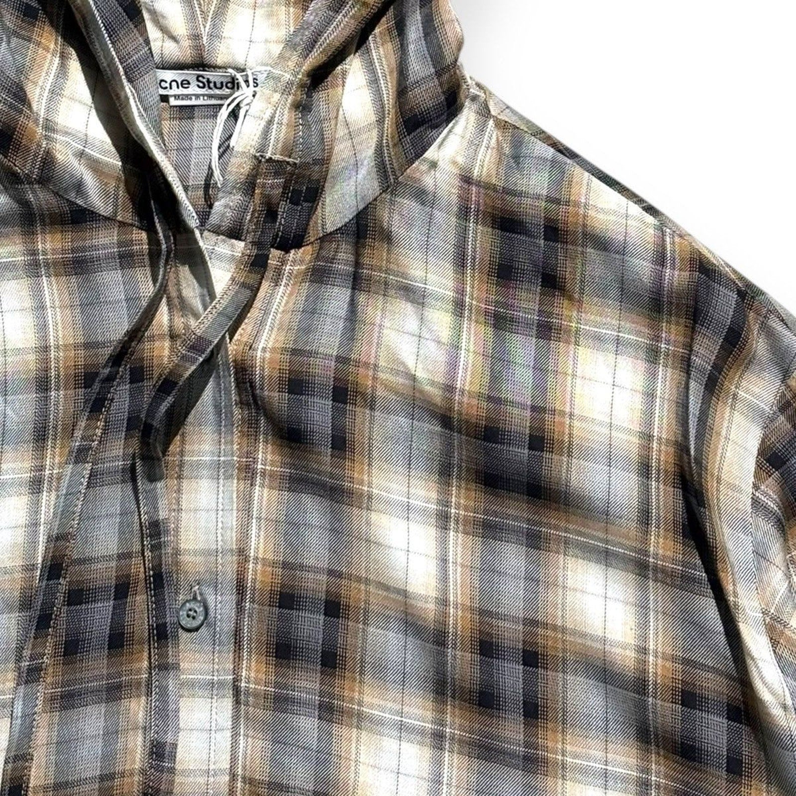 SS25 Hooded plaid overshirt