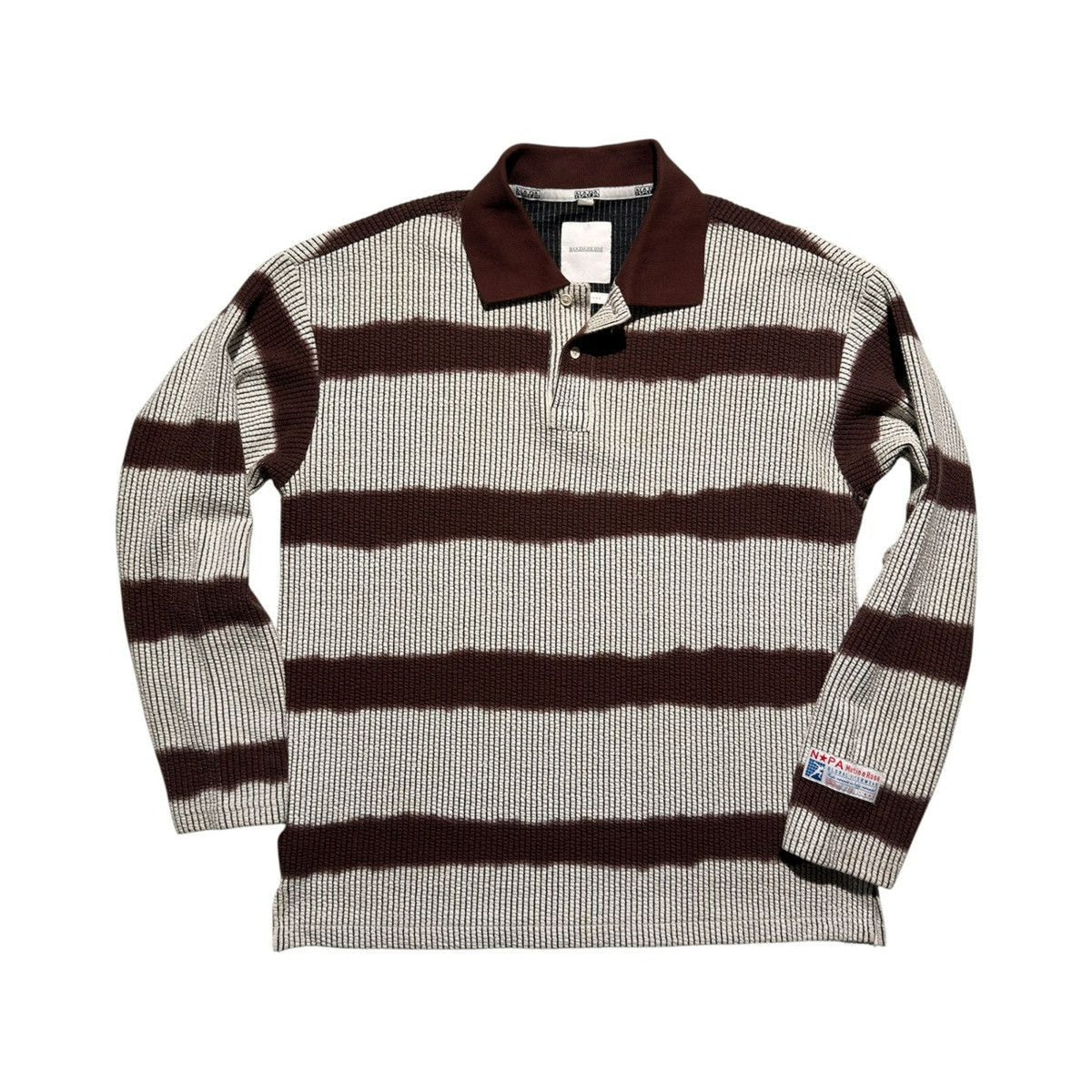 Ribbed striped polo