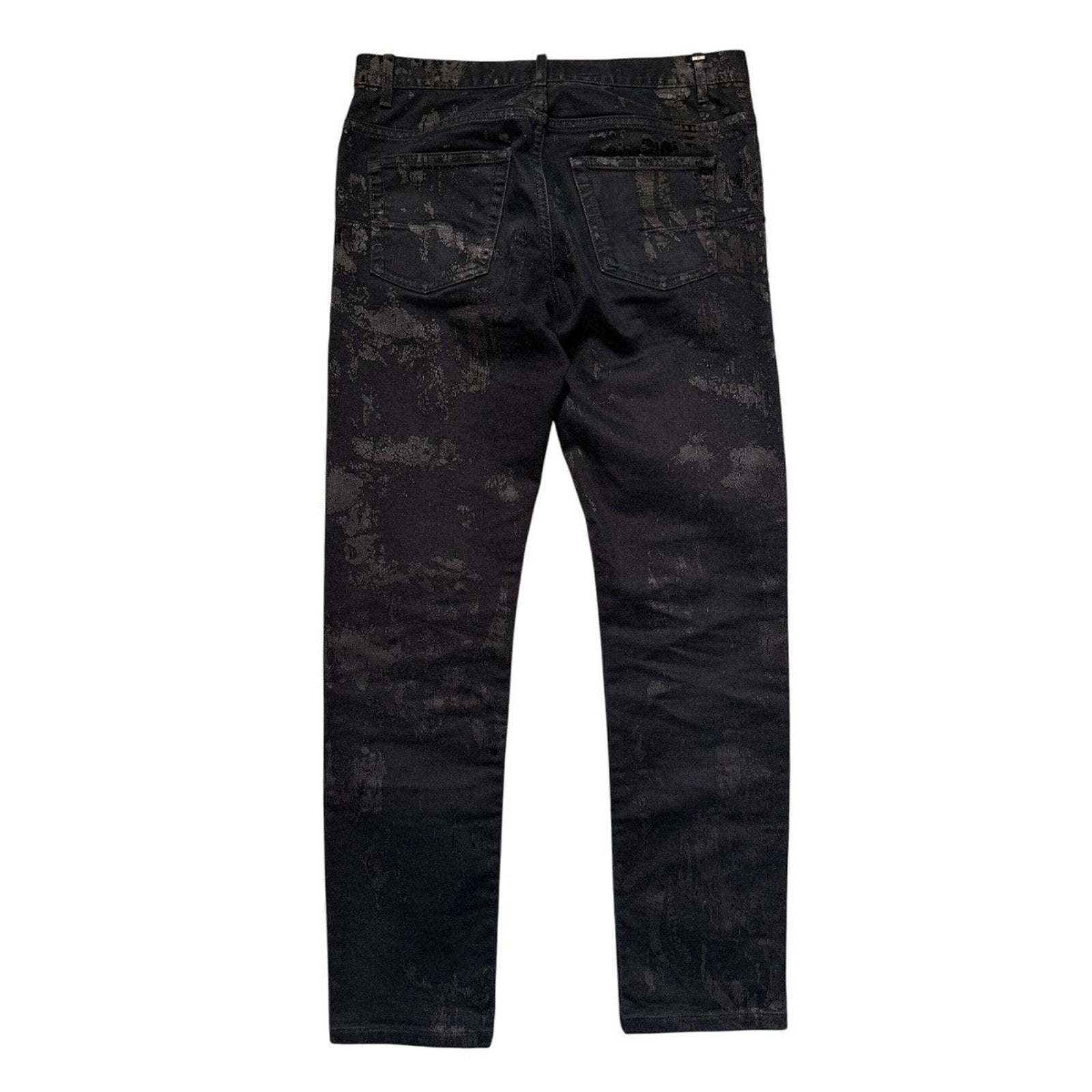 Runway crackle painted denim