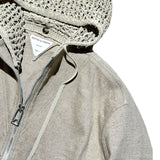 Mesh woven hooded linen jacket