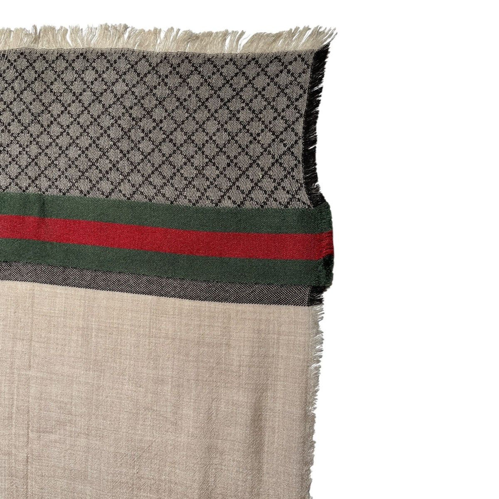 Oversized monogram wool scarf
