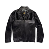 Vintage pony hair panel genuine leather jacket
