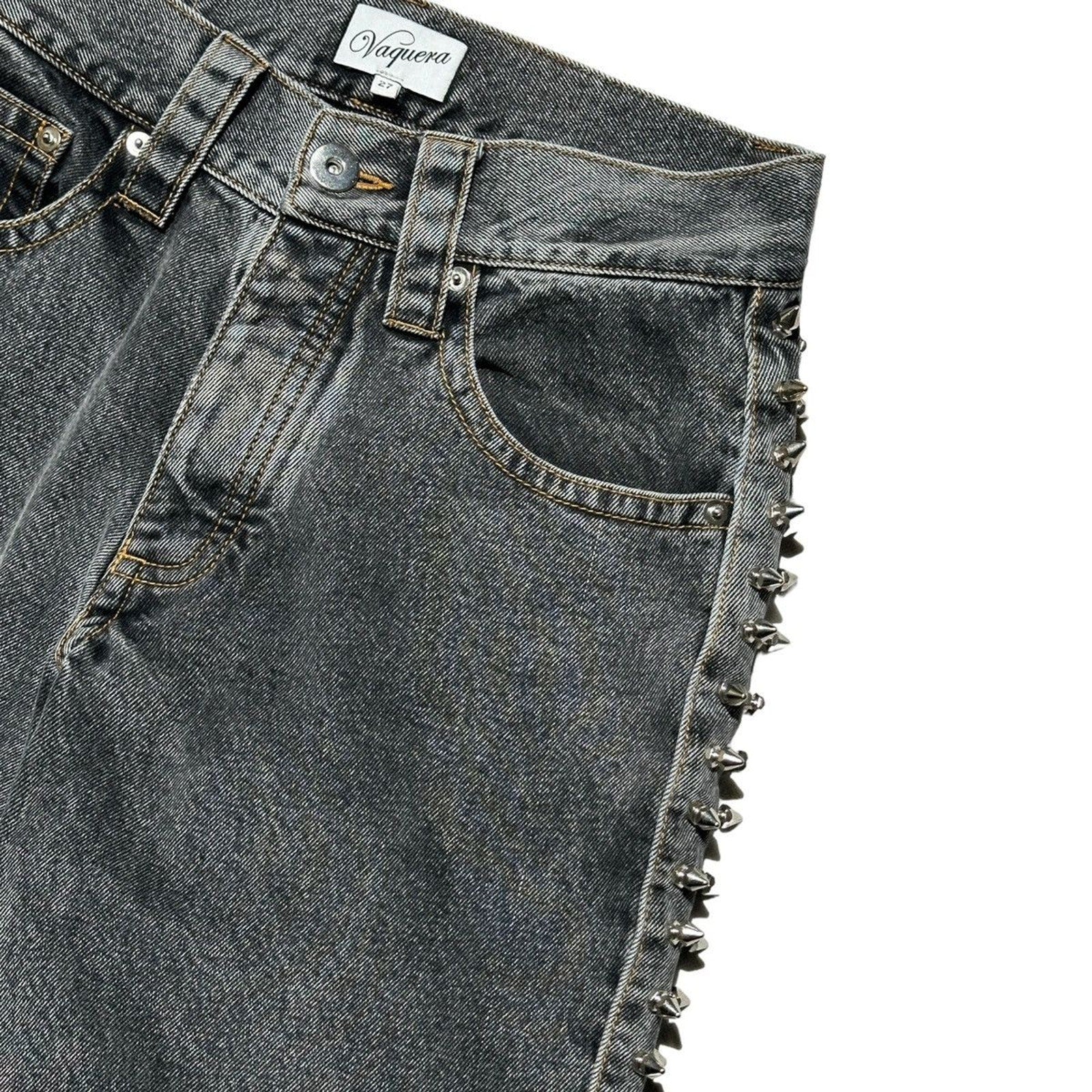 spike double studded denim