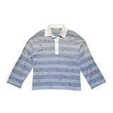 Distressed striped polo shirt