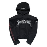 Total fucking darkness cropped shoulder pad hoodie