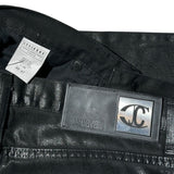 Waxed coated denim pants