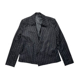 Pinstripe logo metal ring blazer