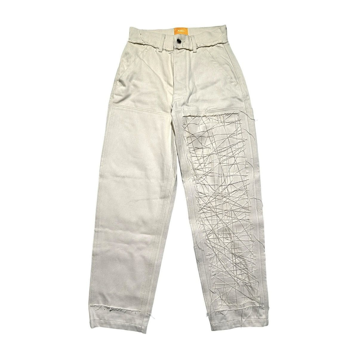 Webbed stitch panel denim