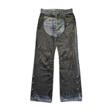 Trompe l'Oeil “Leather” Chaps printed Jeans