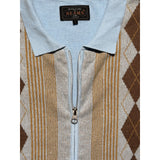 Zip front argyle polo