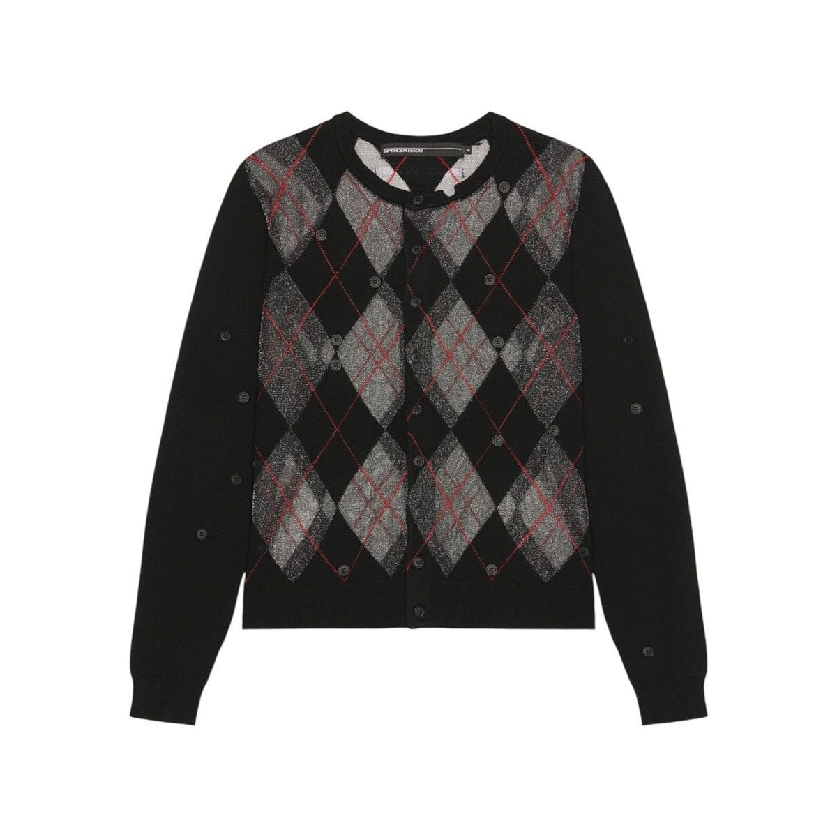 Multi button mesh cardigan