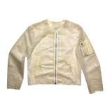 Translucent zip bomber jacket