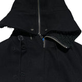 AW11 Wool fur hooded cropped parka