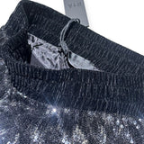 Metallic adjustable sequin trousers