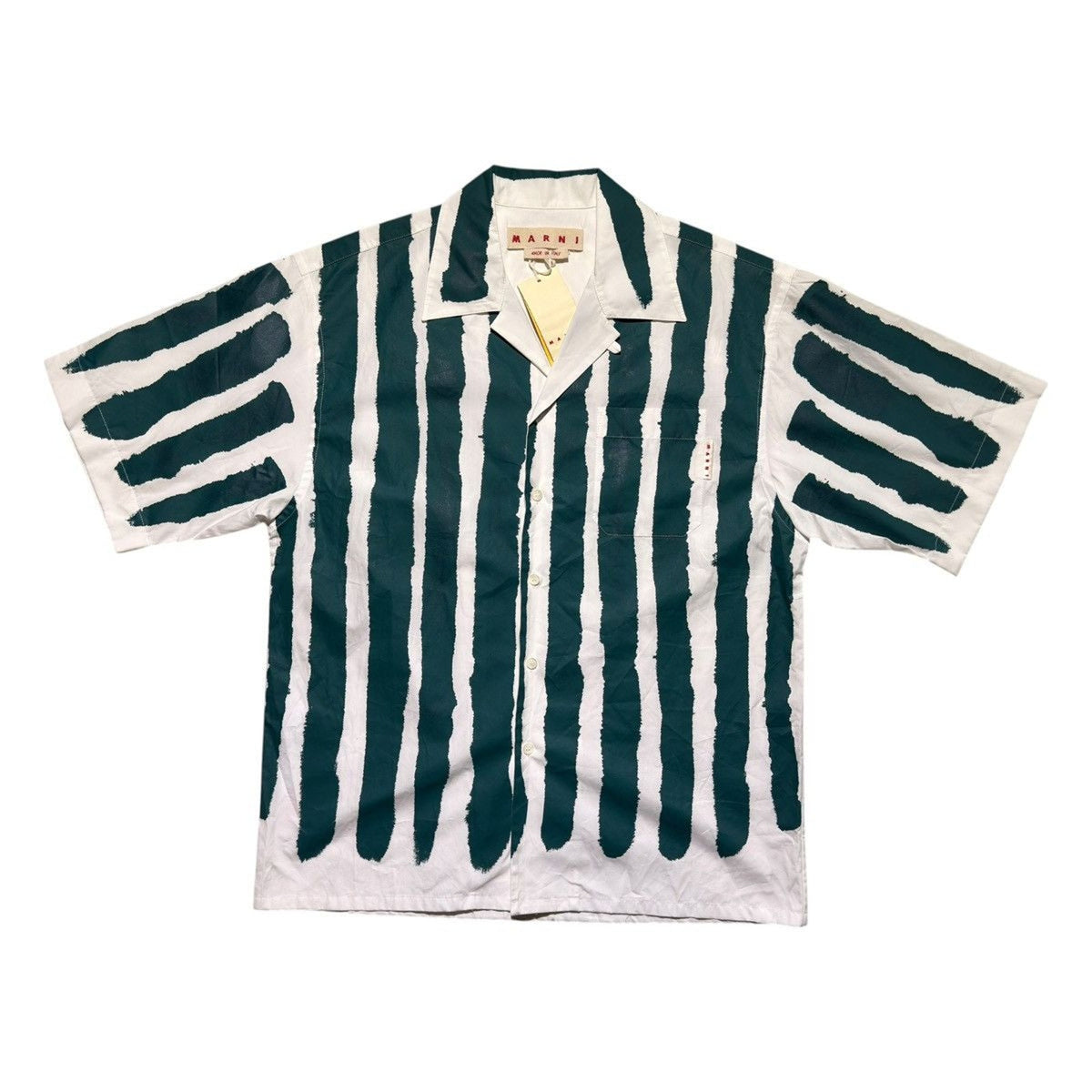 SS22 watercolor striped button down