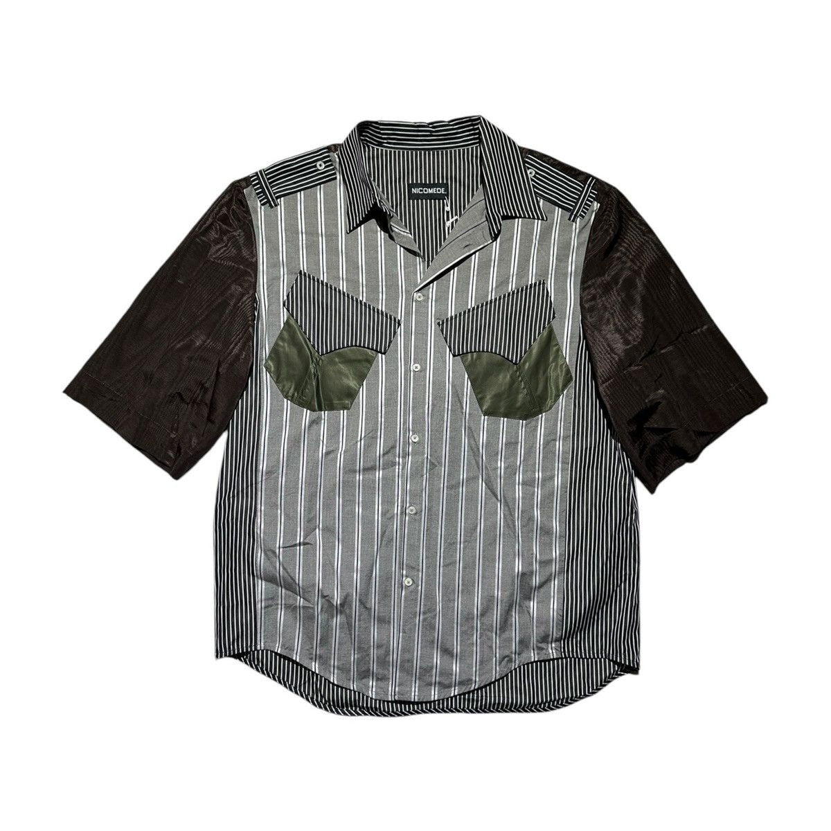 Striped colorblock “warrior” shirt