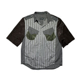 Striped colorblock “warrior” shirt