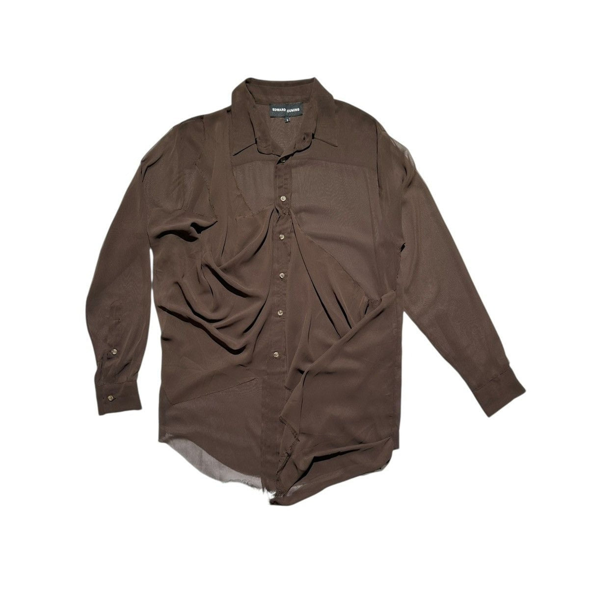 draped sheer shirt