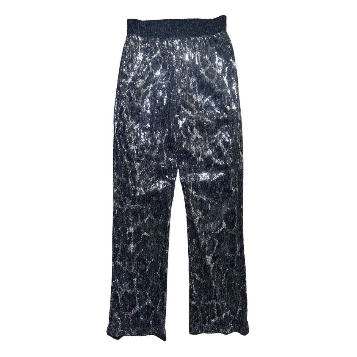 Metallic adjustable sequin trousers