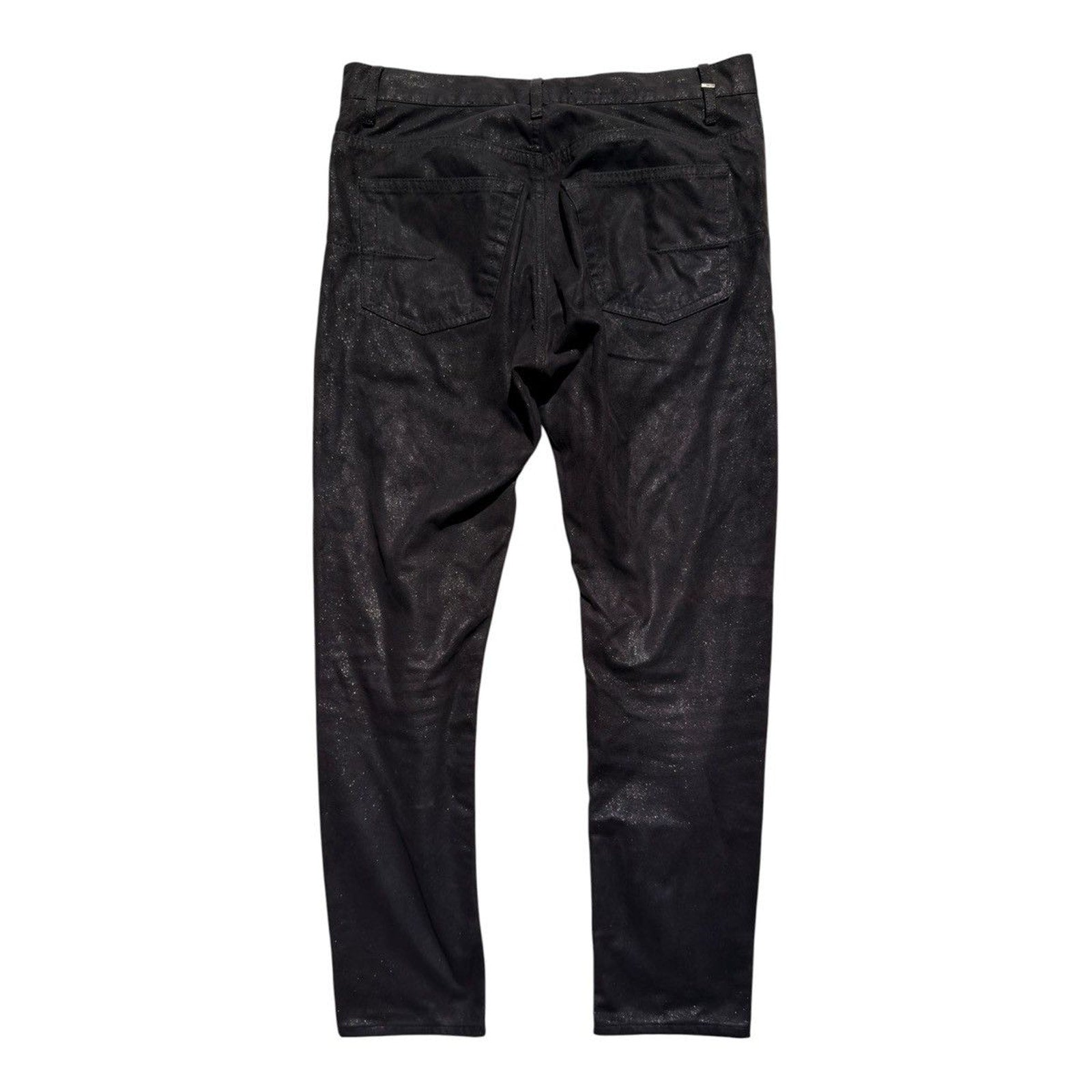 FW08 black glitter moleskin denim