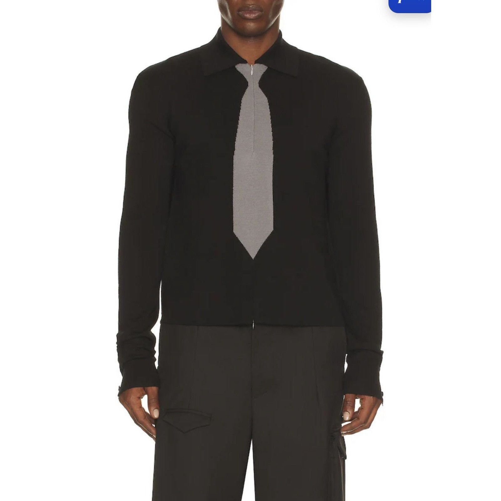 Knit tie shirt