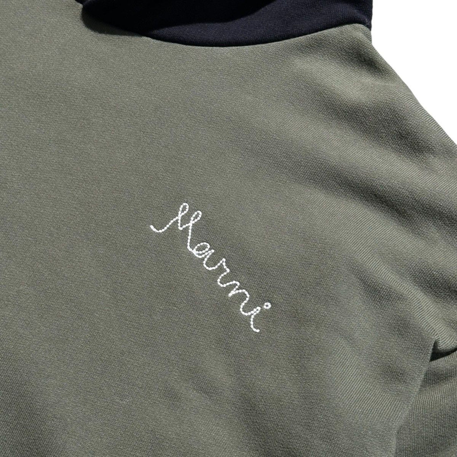 Paneled embroidered hoodie