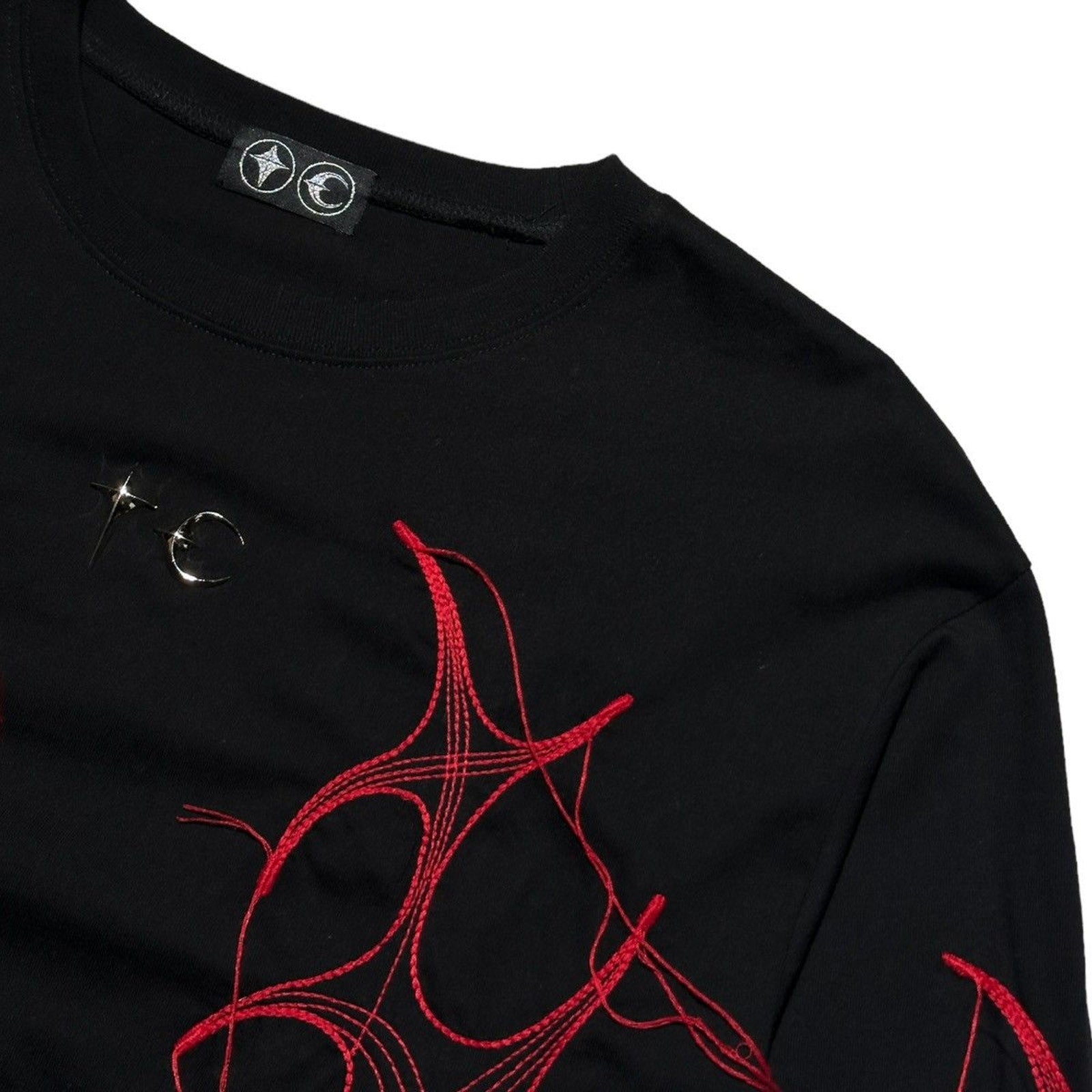 Embroidered hanging thread stitching long sleeve
