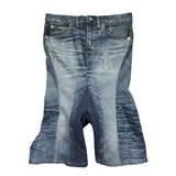 Deconstructed skirted Denim shorts