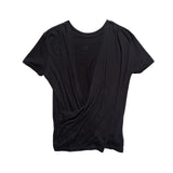 Plunge neck Wrap effect short sleeve tee