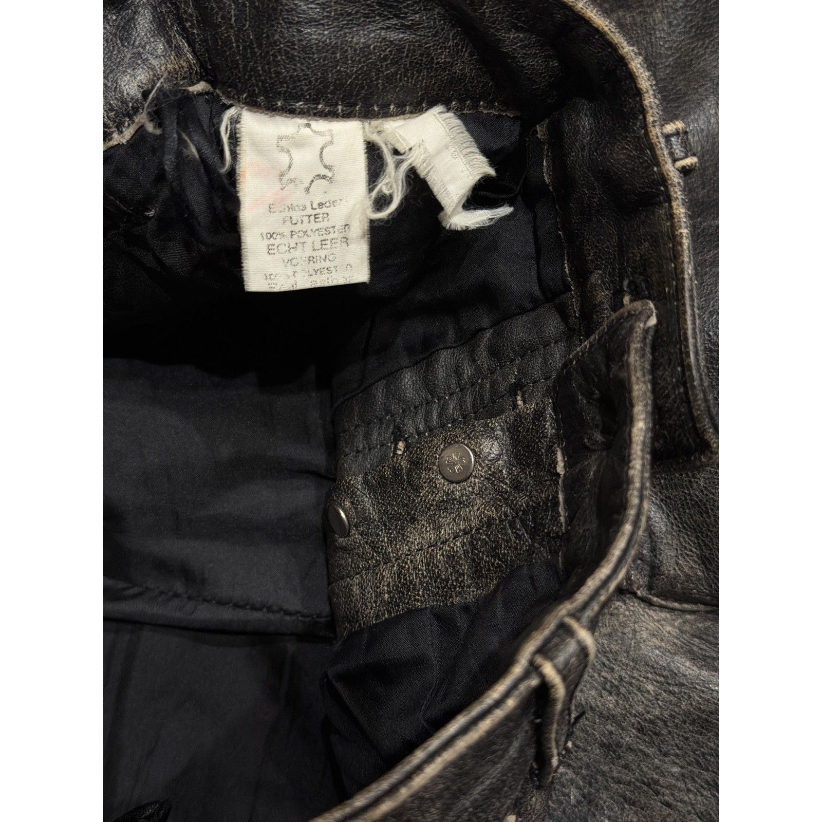 100% aged leather pant