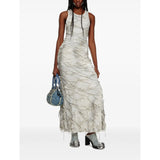 Shredded layered maxi dress