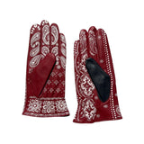 Lamb skin Leather paisley gloves